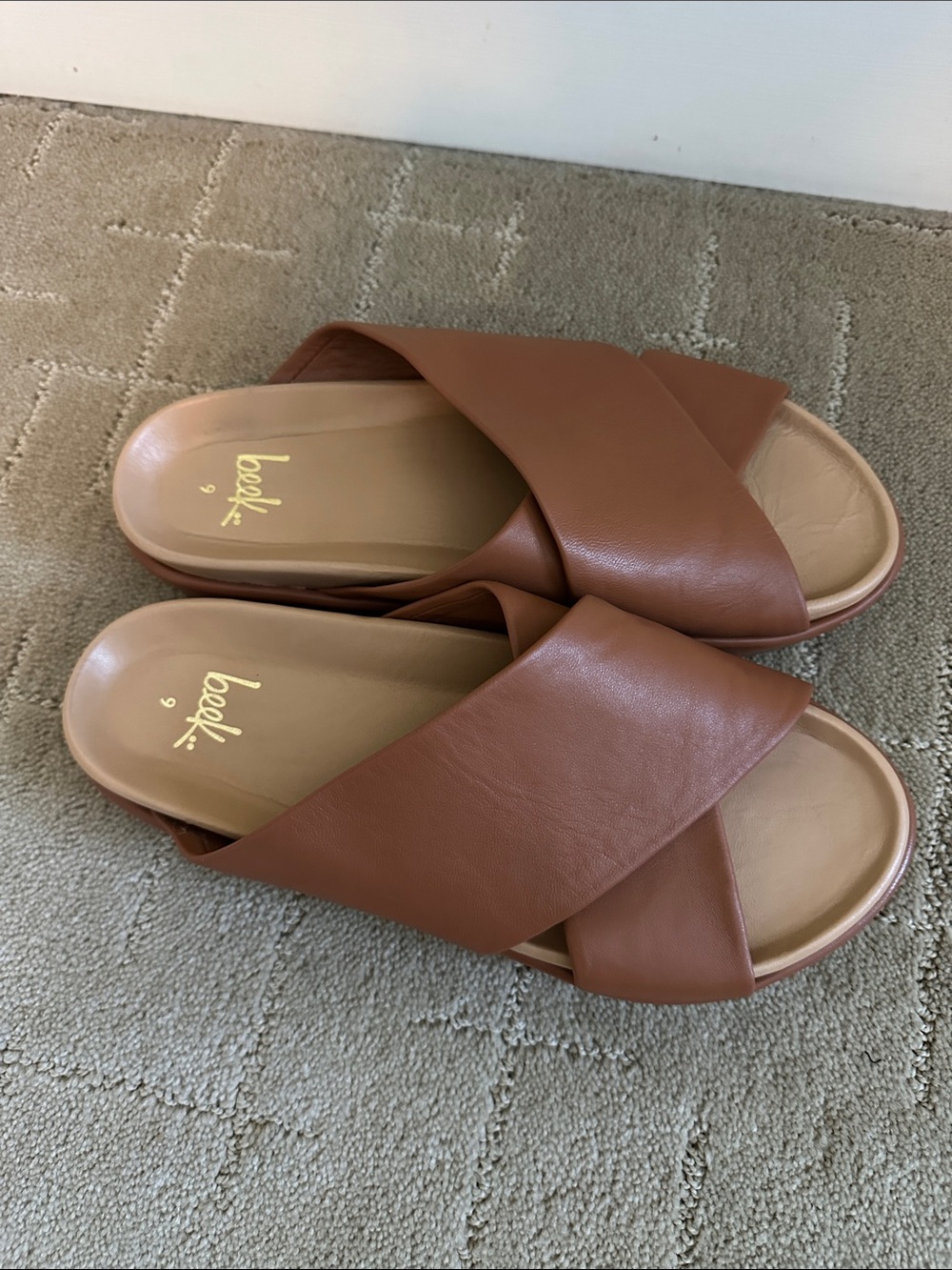 Beek Robin Slide Sandal Tan Size 9 - Picture 3 of 8